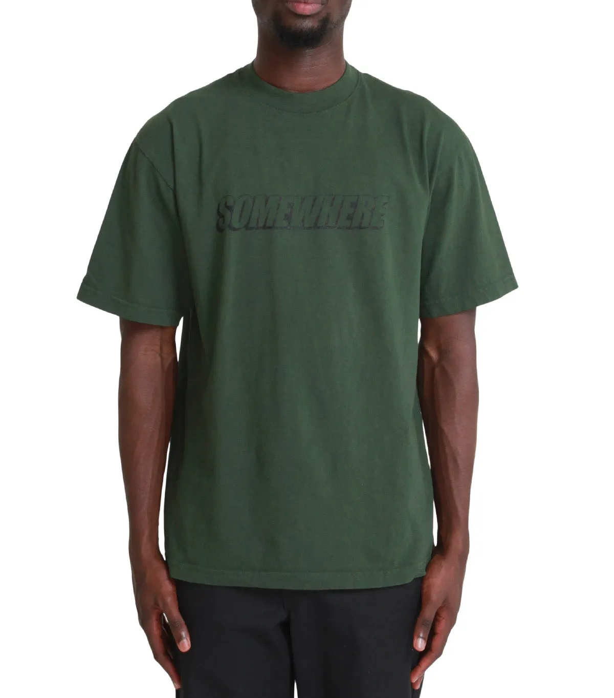 Lightweight Layering Antibacterial lining SOMEWHERE Block T-Shirt Olive