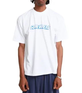 SOMEWHERE Block T-Shirt White FourWayStretchClothing