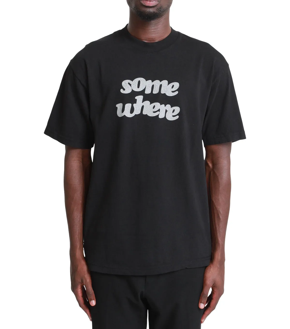 Fairy Core Kid Play SOMEWHERE Offset T-Shirt Black
