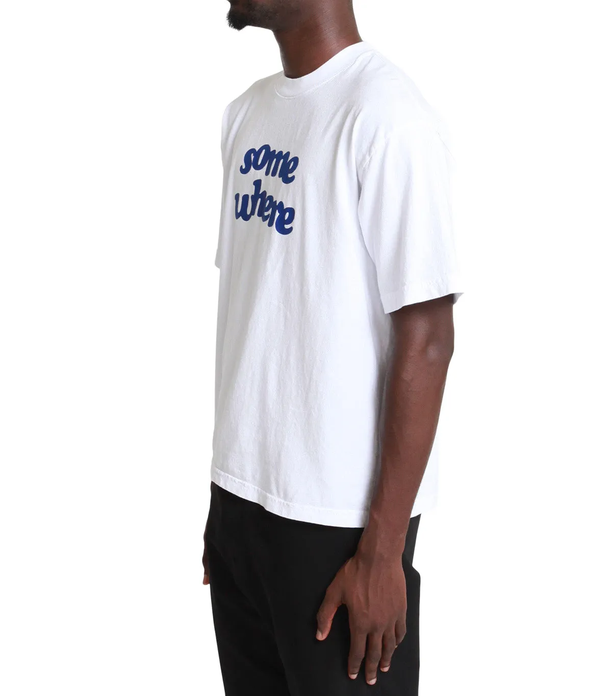 FlexibleWaistband SOMEWHERE Offset T-Shirt White