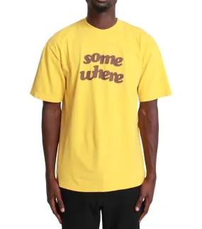 Stone Glow SOMEWHERE Offset T-Shirt Yellow