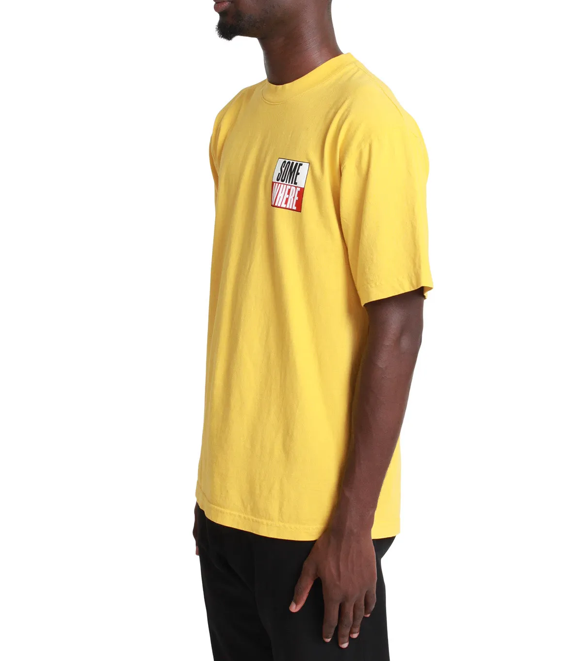 SOMEWHERE True Stories T-Shirt Yellow NoSlip Hem