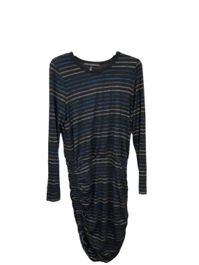 Dress Casual Midi By White House Black Market In Black & Blue, Size: M Hook-And-Eye