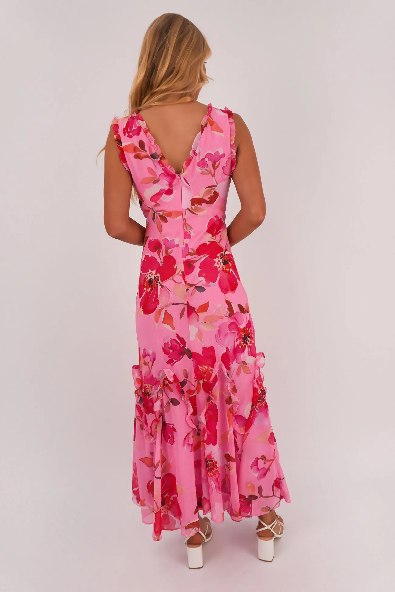 Sophie Maxi Dress Posie Stream Cut Chill Lines