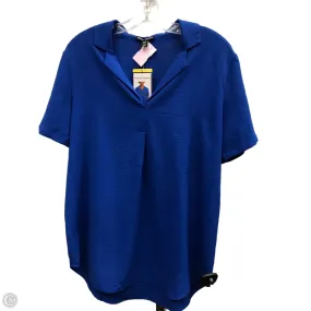 Top Short Sleeve By Hilary Radley In Blue, Size: S Layered Hem Reinforcement