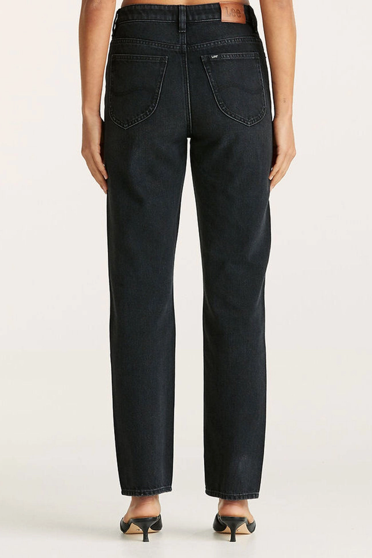 Mid Slim Straight Jean Black Drift Urban Uniform Smooth Texture