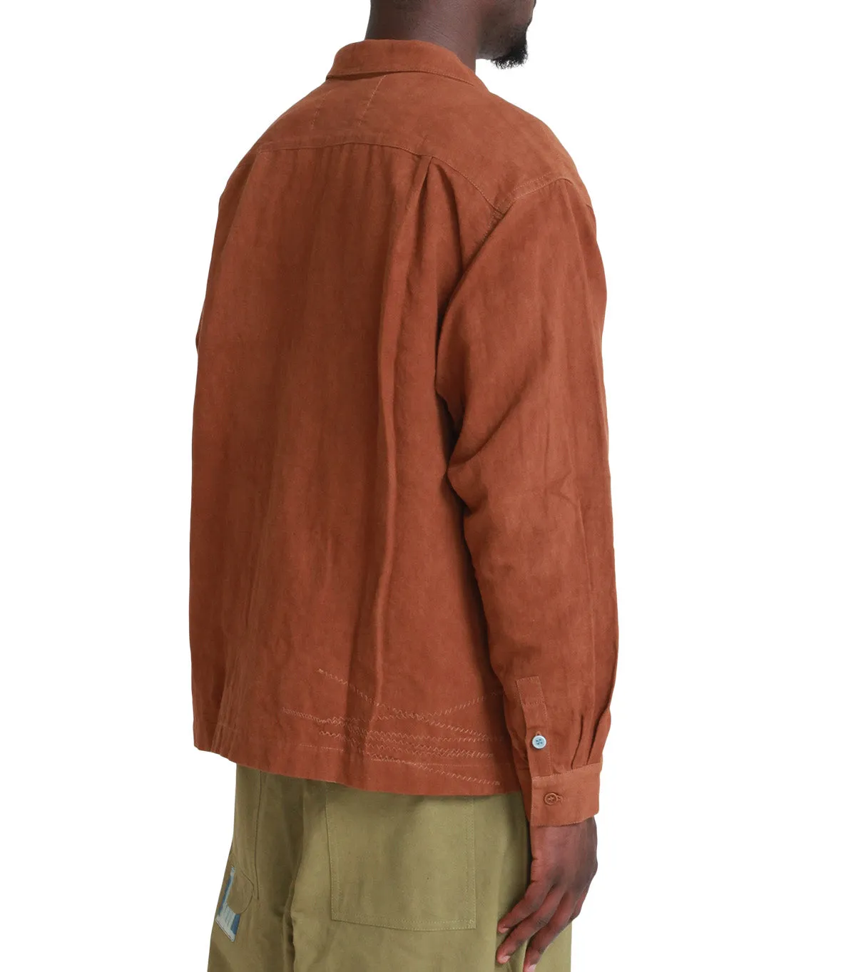 Story MFG Greetings Long Sleeve Shirt Brown Reinforced Hem