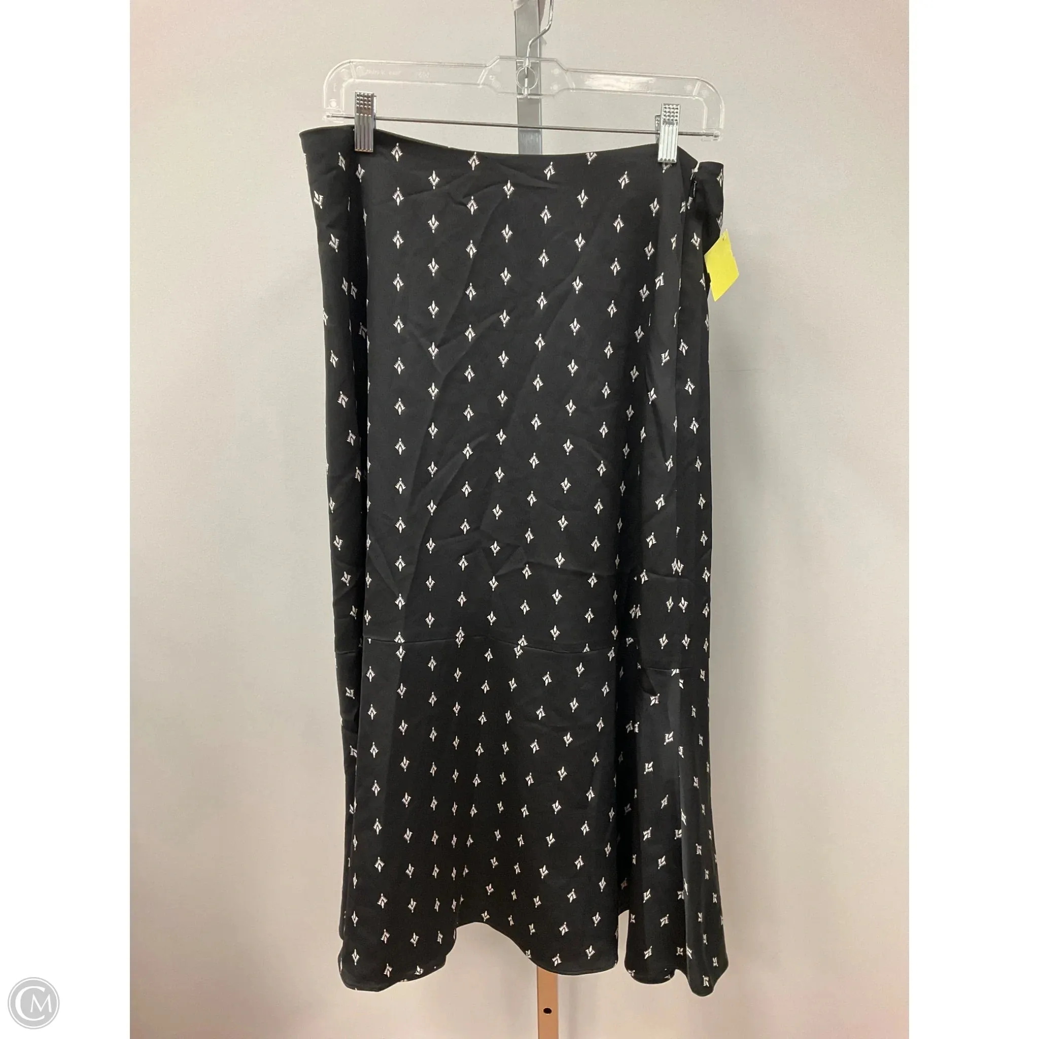 Casual Wearable Stretch Panels Skirt Midi By Loft In Black & White, Size: 10