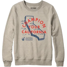 Unisex Champion Your California Crew Sweatshirt Art Glow Next Core