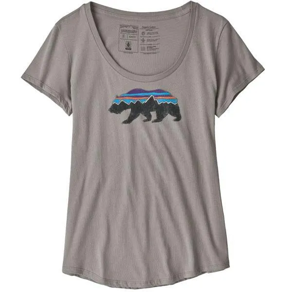Women's Fitz Roy Bear Organic Scoop T-Shirt Art Core Teen Fresh