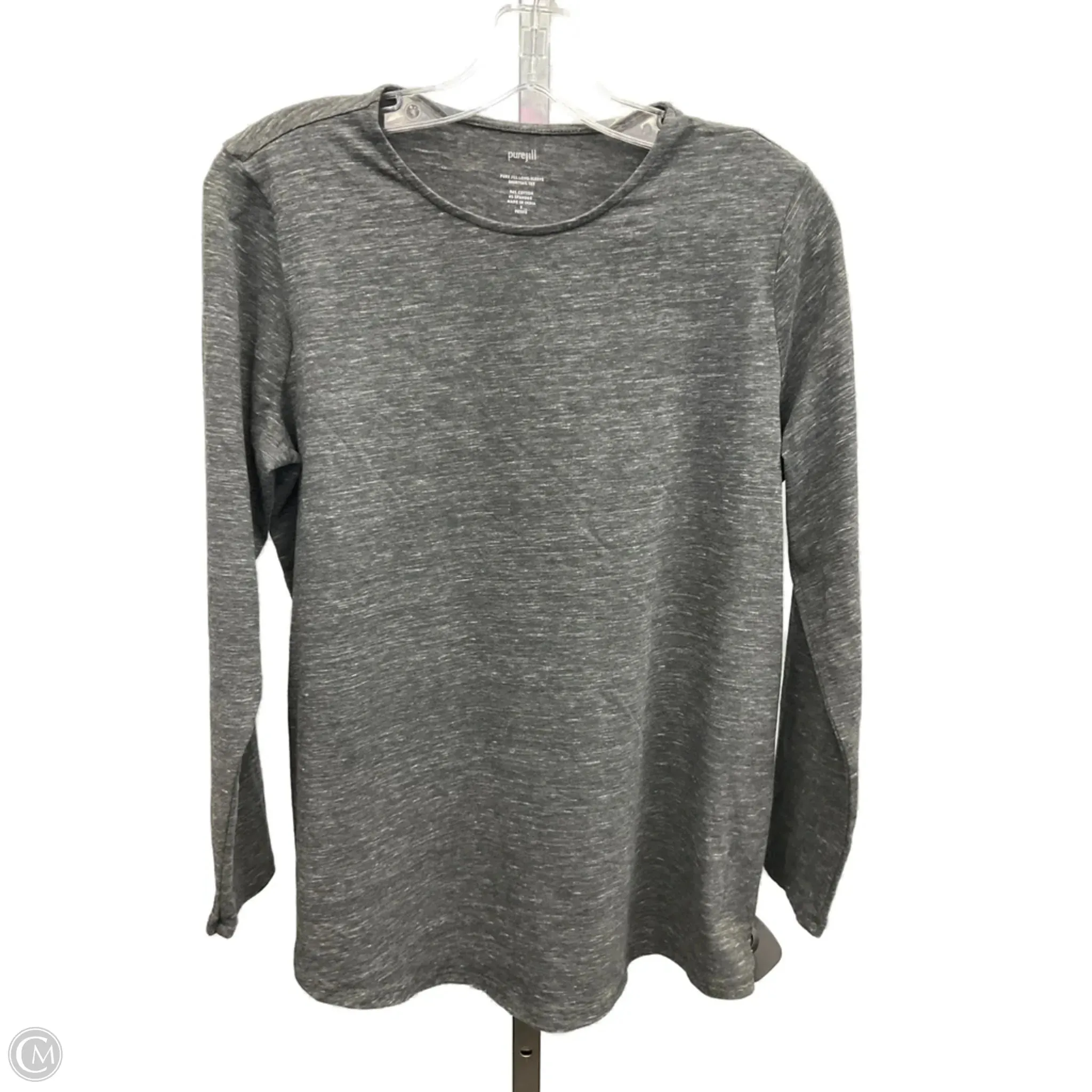 Top Long Sleeve Basic By Pure Jill In Grey, Size: S Versatile Design Anti Pilling Finish