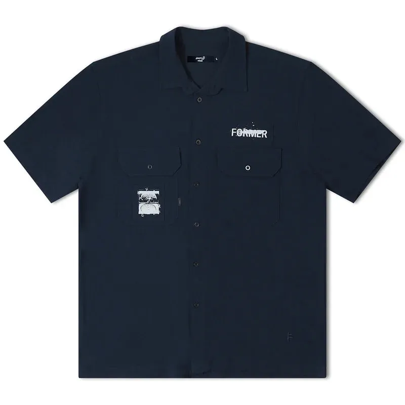 hook and loop closure Former Scratched SS Work Shirt Cadet