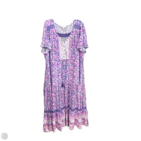 Dress Casual Maxi By Cmb In Purple, Size: 4x Satin Touch