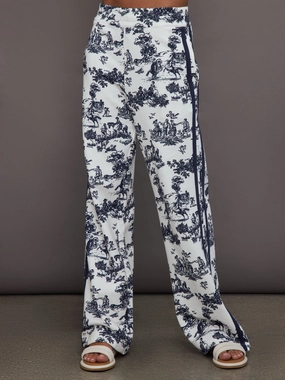 Toile Track Pant - Navy Toile Layered Look Design