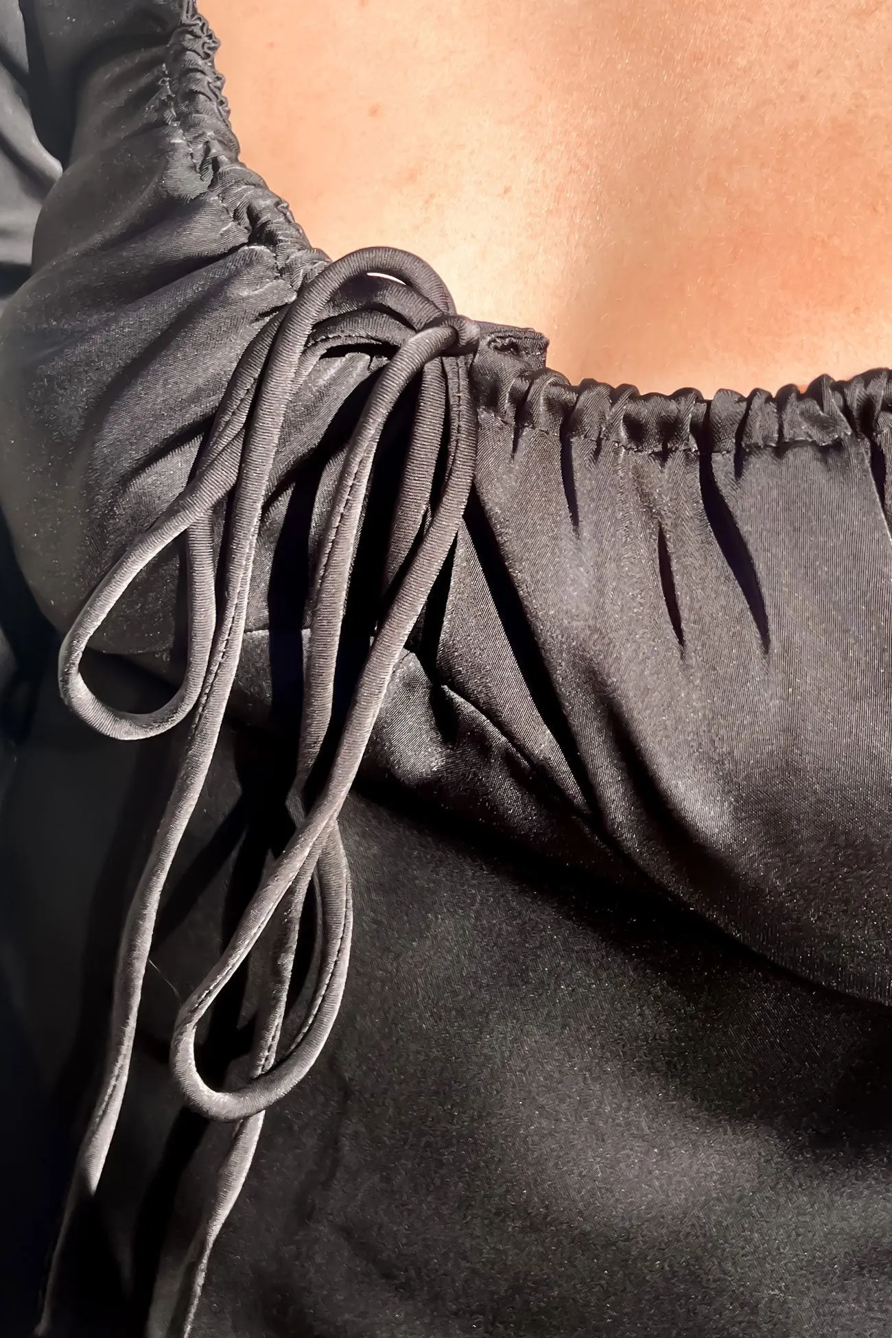 Suki Mini Dress Black Flowing Lines Night wear