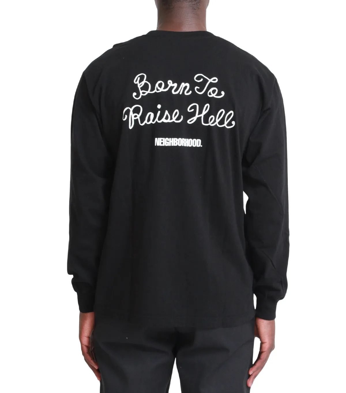 Neighborhood 9 Long Sleeve T-Shirt Black Polish Glow MoistureWickingTechnology