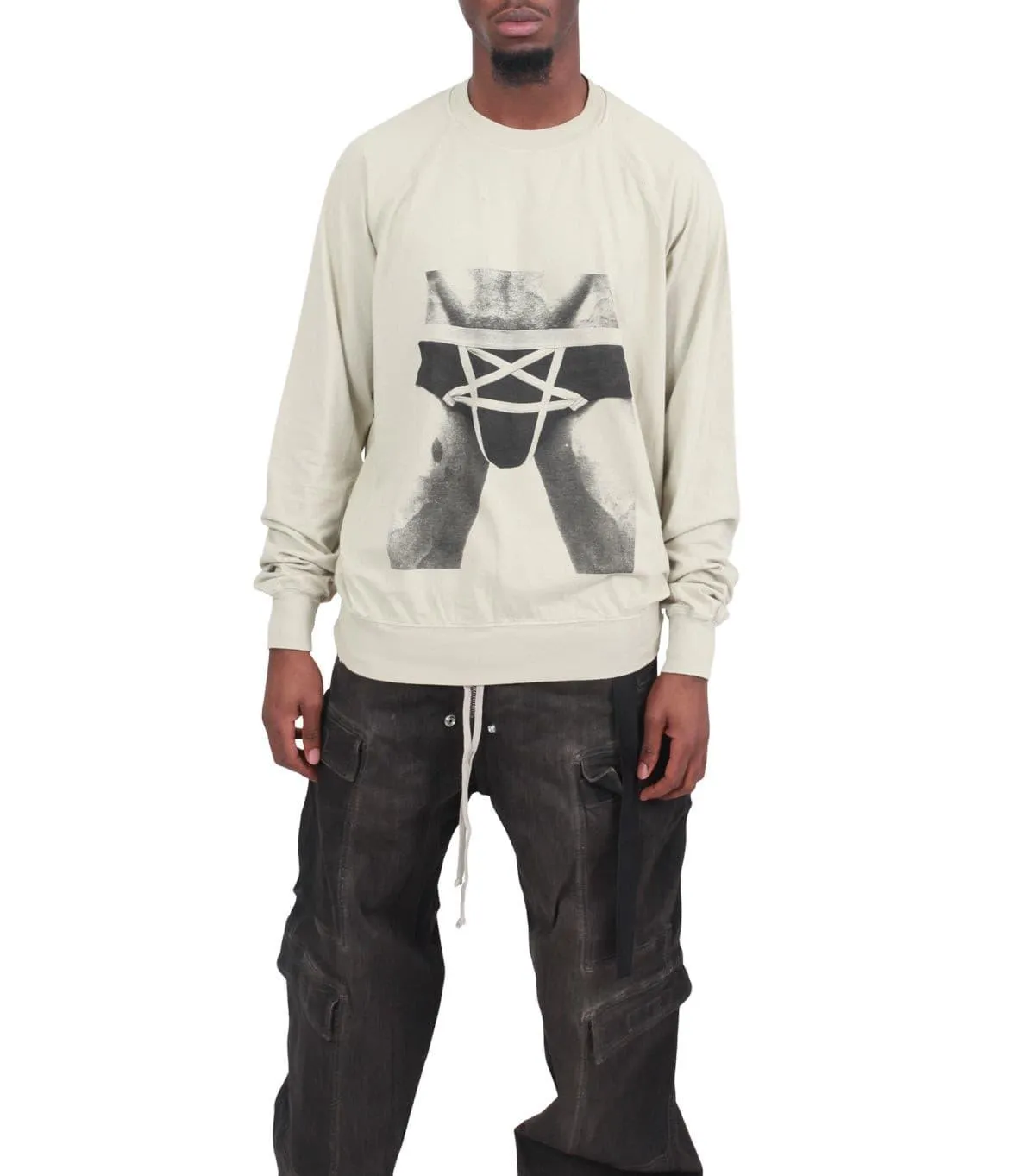 Rick Owens DRKSHDW Baseball Tee Pearl Black Lake Glow