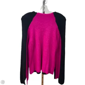 Reinforced Elbow Patches Sustainable Cotton Sweater By Dkny In Black & Pink, Size: L