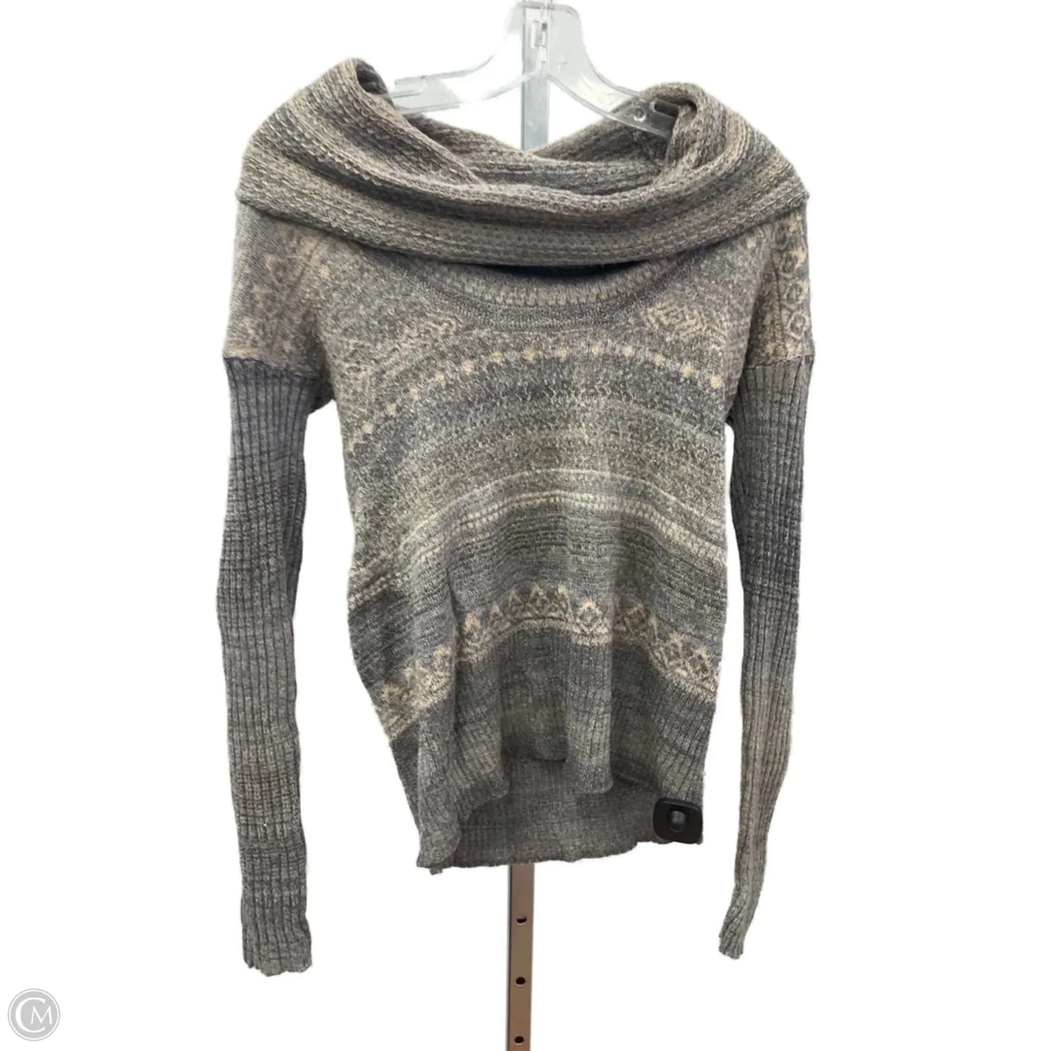 Unstructured Silhouette Sweater By Free People In Grey & Tan, Size: Xs