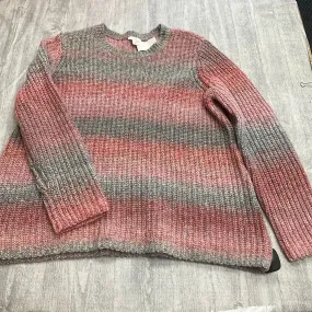 Sweater By J. Jill In Multi-colored, Size: L Non Closure Collar Ribbed Collar Design