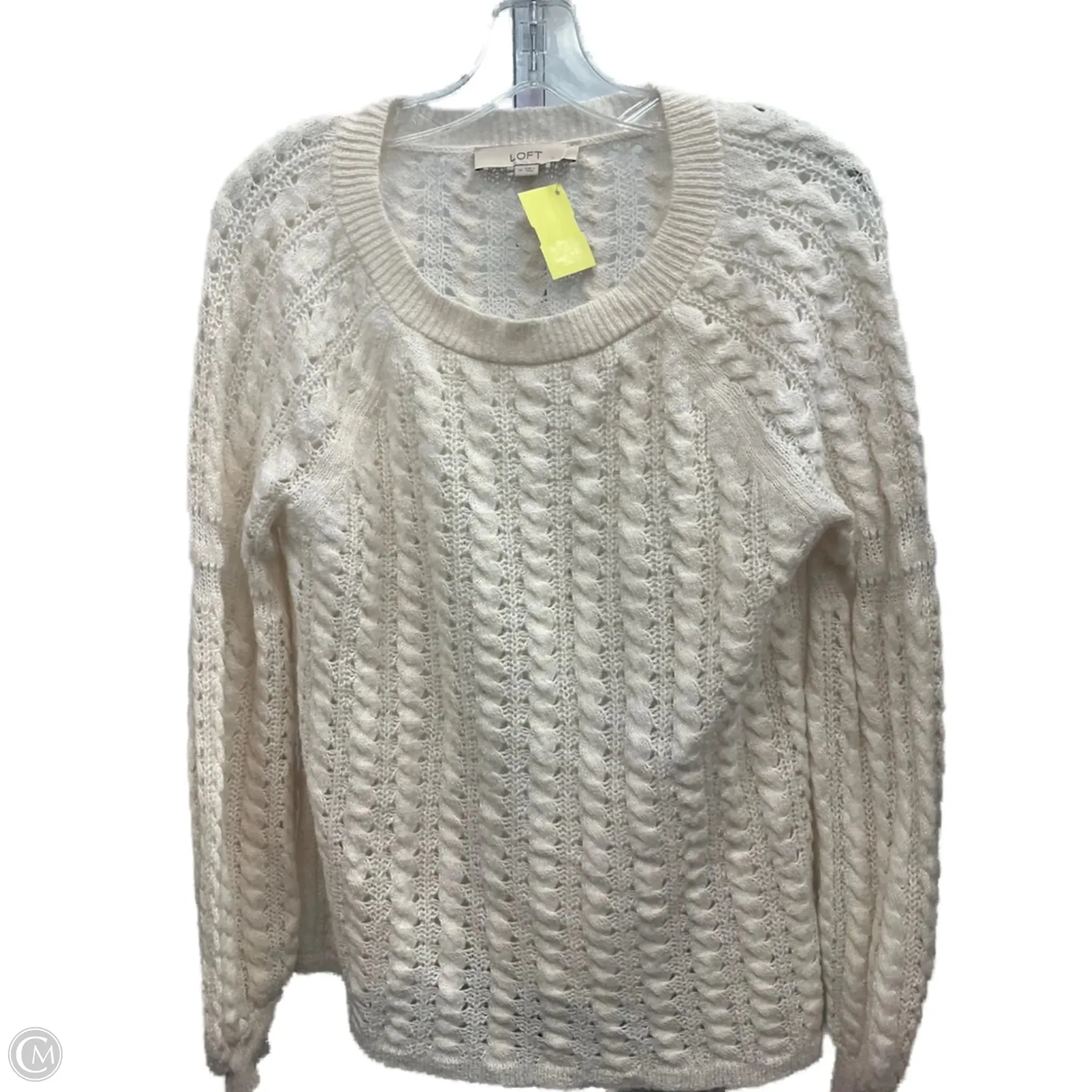 BrushedInnerLining Sweater By Loft In Cream, Size: M
