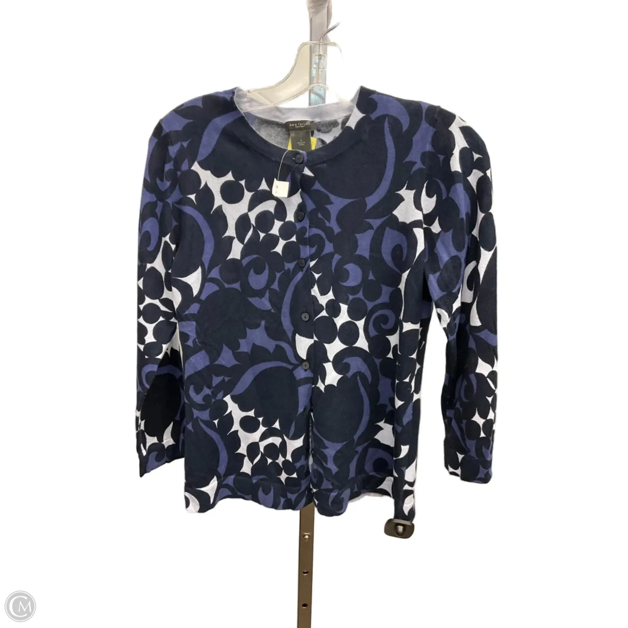 Sweater Cardigan By Ann Taylor In Blue, Size: S UniversalFit Casual Tee