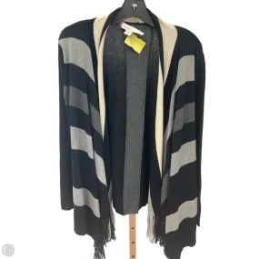 LayeredPaneling Sweater Cardigan By Curio In Black & Grey, Size: M