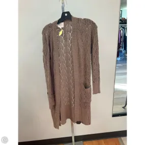 Calm Core smooth zipper Sweater Cardigan By Pink Rose In Brown, Size: S