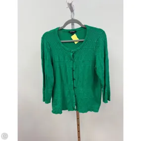 EthicallySourcedMaterial Sweater Cardigan By Roz And Ali In Green, Size: Xl