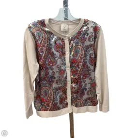 Sweater Cardigan By Sioni In Paisley Print, Size: L AntiPillingTechnology Midweight Texture