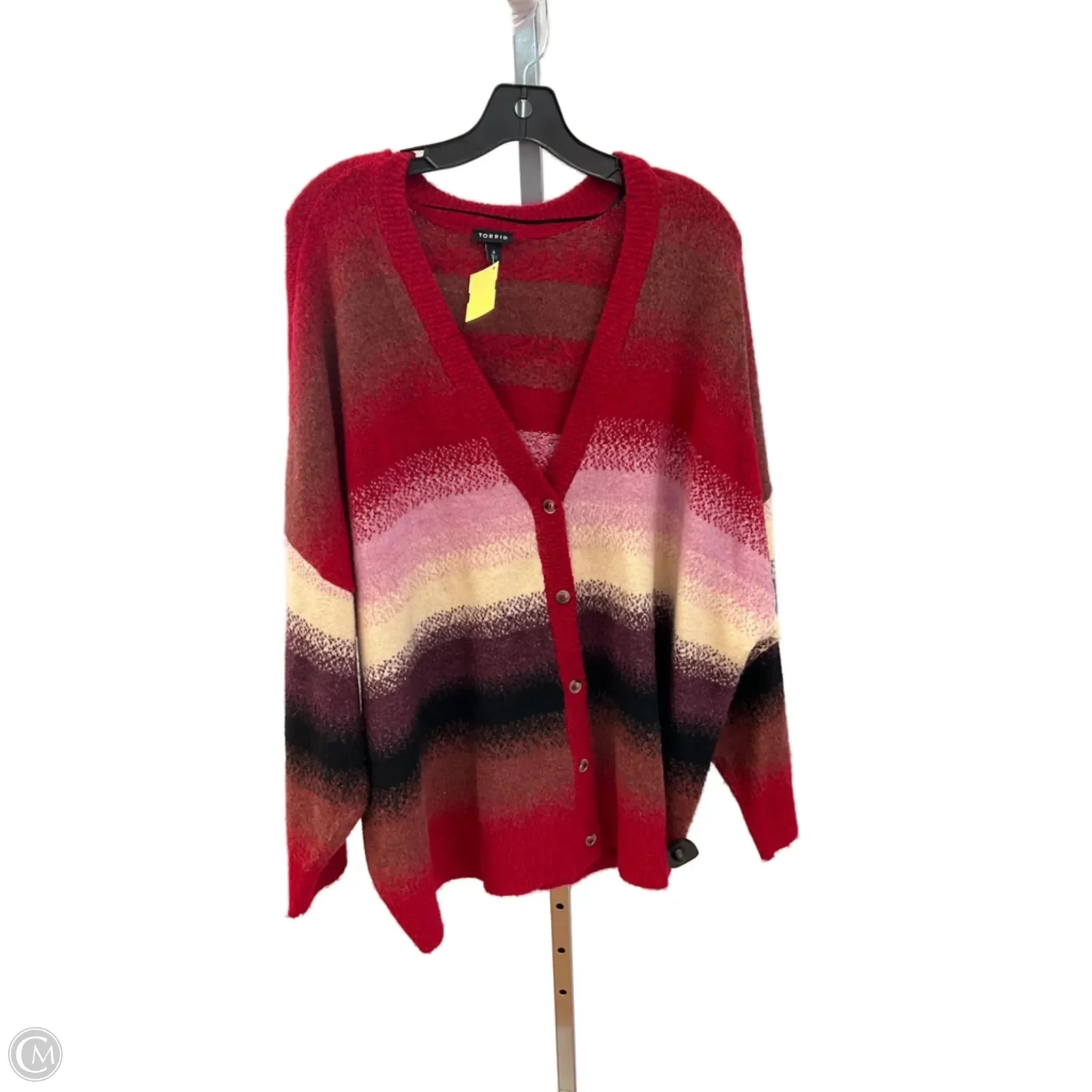 Sweater Cardigan By Torrid In Red, Size: 4x Sharp Line
