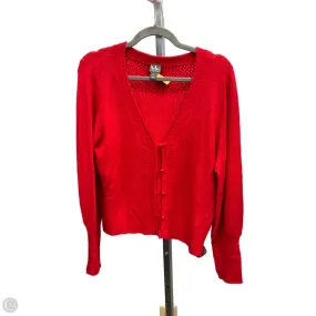 Sweater Cardigan By Worthington In Red, Size: Xl SustainableBlend HighElasticity