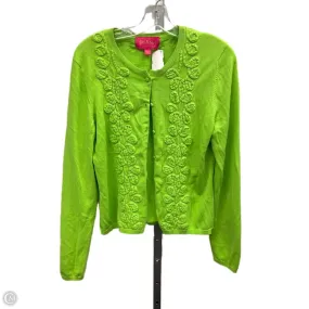Royal Charm Sharp Line Sweater Cardigan Designer By Lilly Pulitzer In Green, Size: L