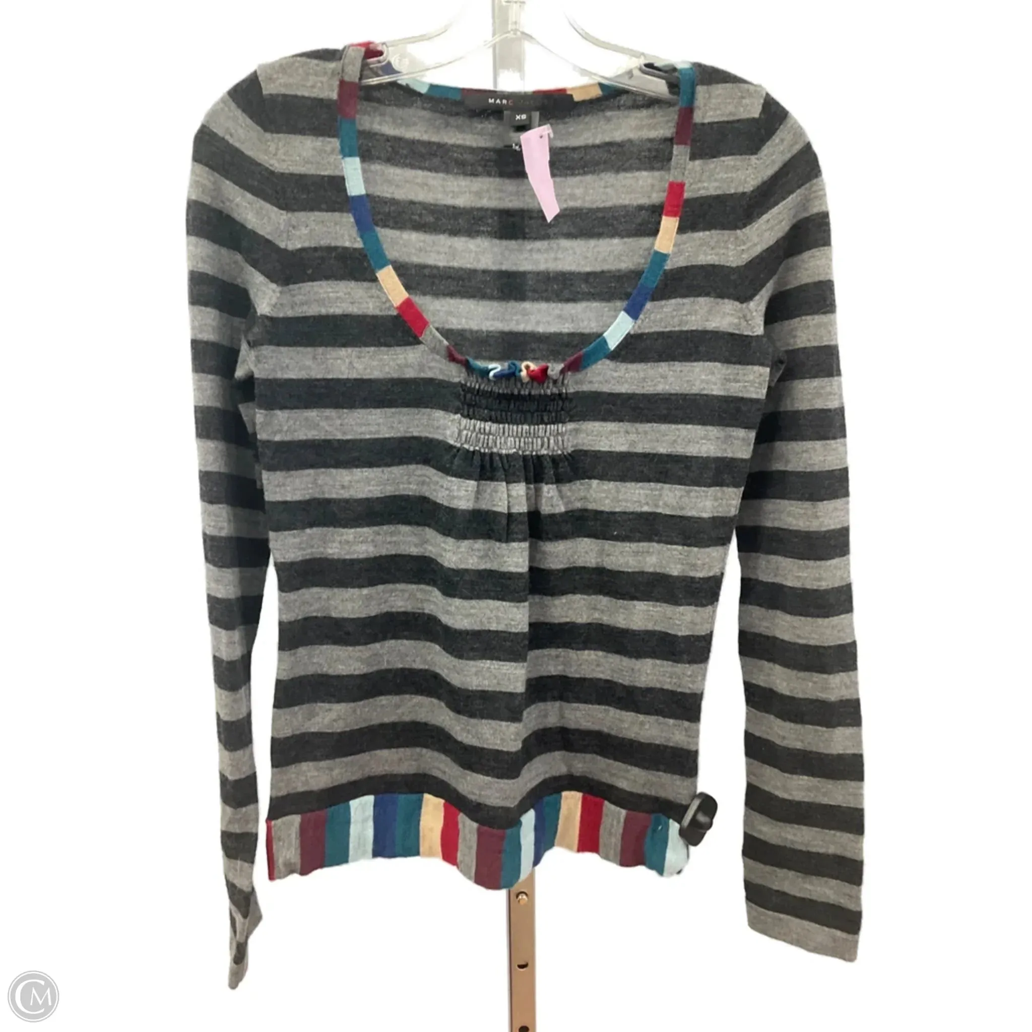 ErgonomicCut Sweater Luxury Designer By Marc Jacobs In Striped Pattern, Size: Xs