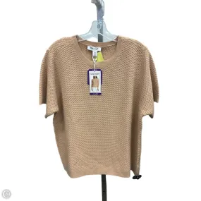 Sweater Short Sleeve By Nine West In Tan, Size: Xxl Built In Filter Layer