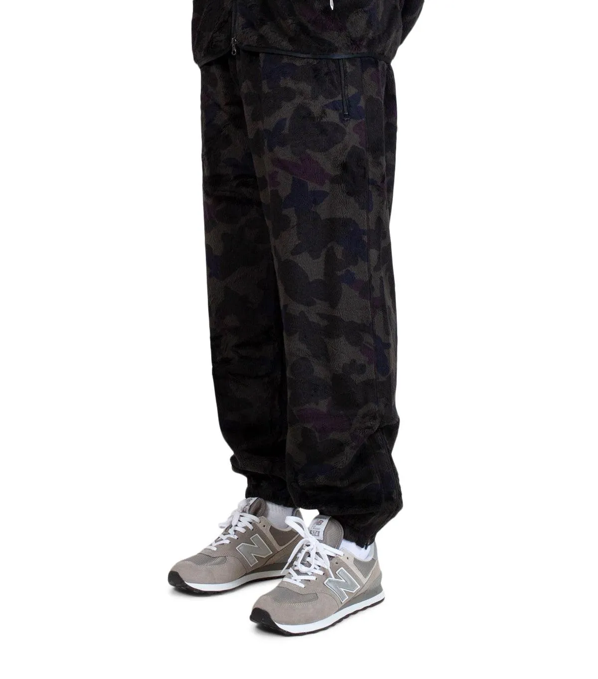 QuickDrying Fiber Recycled Polyester Needles Zipped W.U. Pants Micro Fur Papillon Camo Black