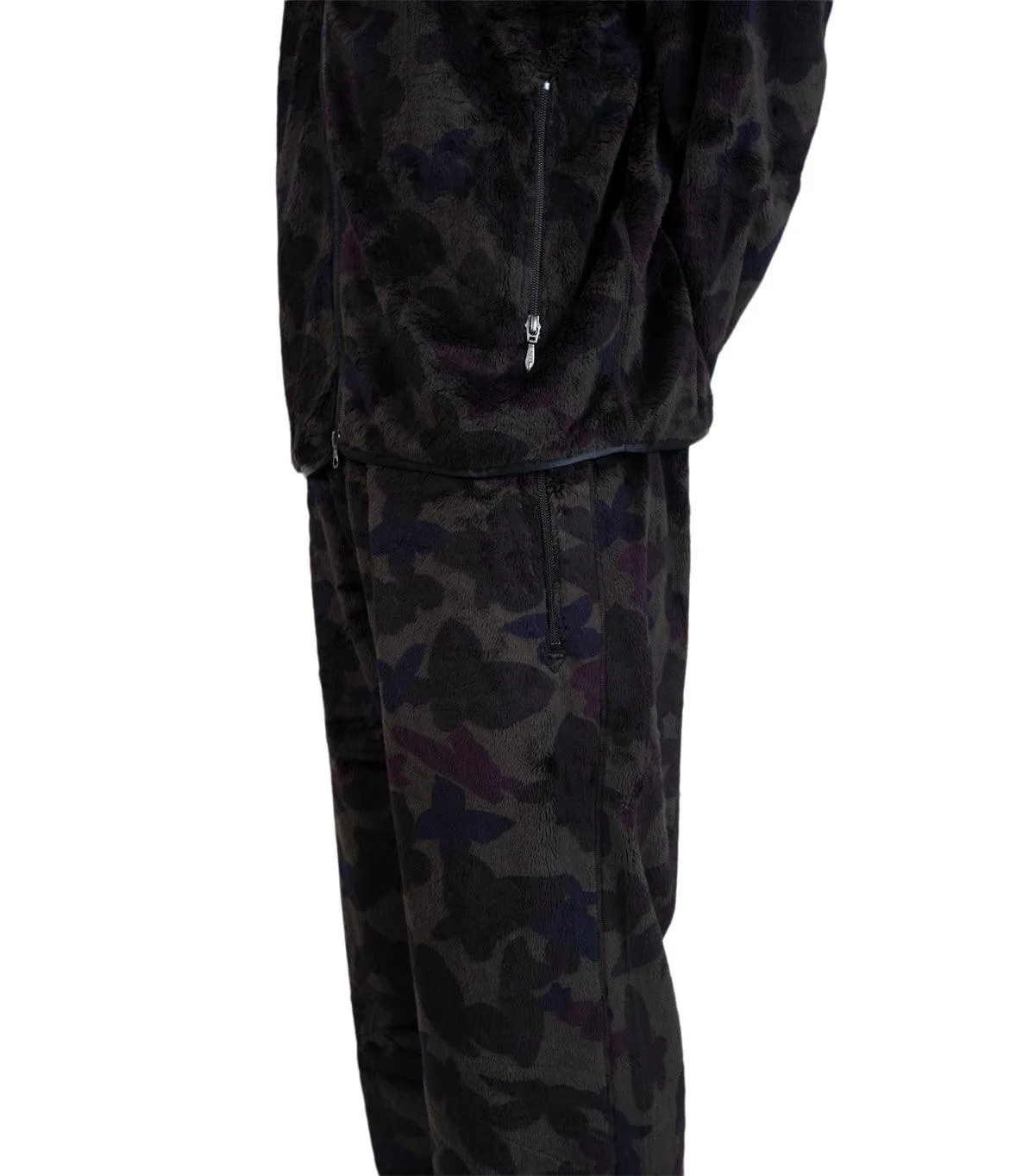 Needles Zipped W.U. Pants Micro Fur Papillon Camo Black Muse Edge FlexFitTechnology