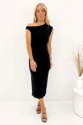 Chic Fit Wear Silky Mood Sylvie Midi Dress Black