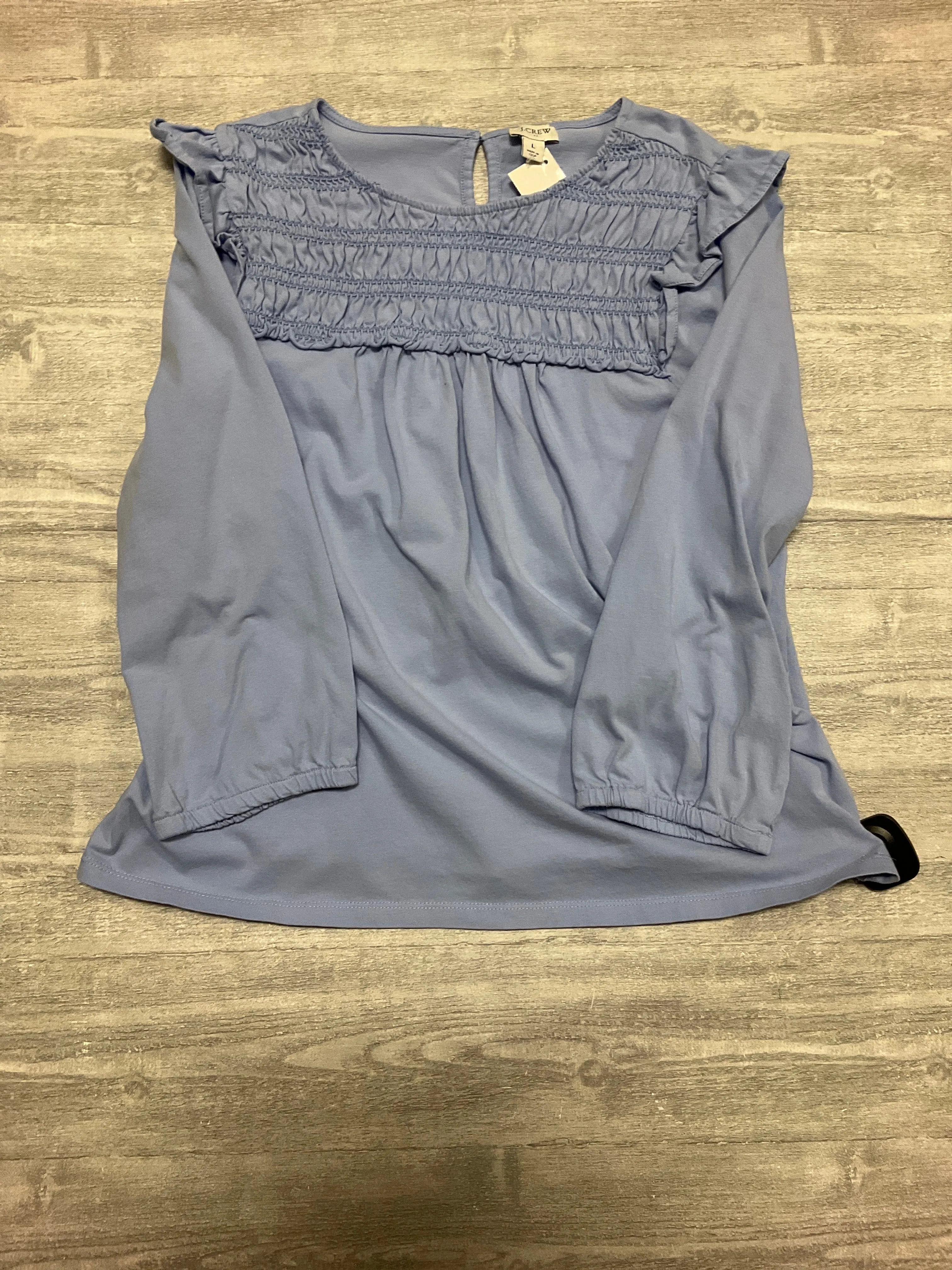 Top Long Sleeve By J. Crew In Blue, Size: L PlushLining TwillWeave