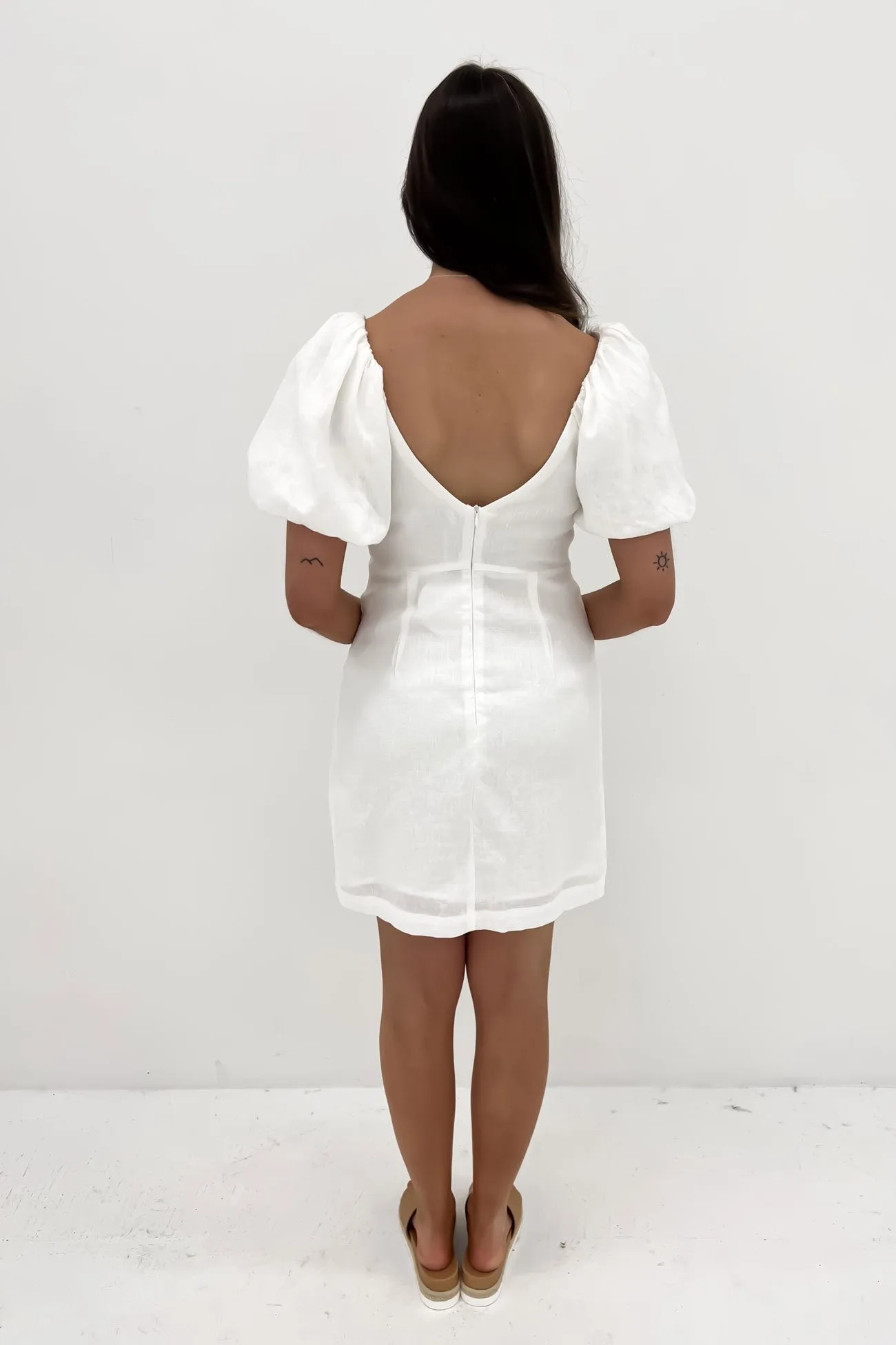 Brunch Fit Flowy-Shape Jordana Mini Dress White