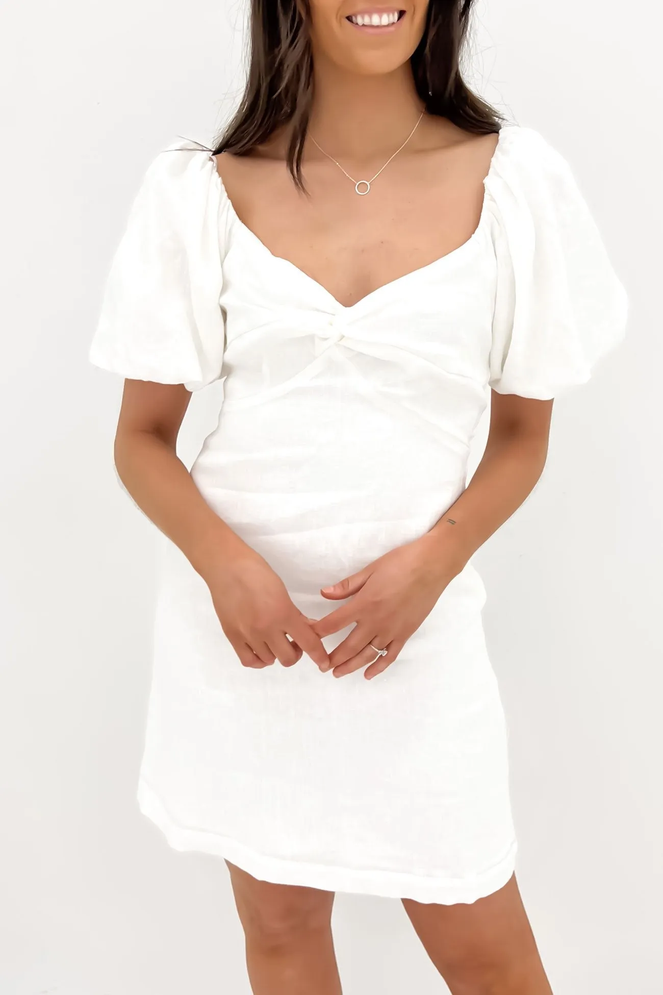 Jordana Mini Dress White Vibrant Edge Feminine Cut