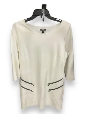 Dress Party Midi By Express In Ivory, Size: L Patterned-Fabric Party Perfect