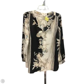 FlexibleCuff SeamlessConstruction Top Long Sleeve By Ava James In Black & Cream, Size: 1x