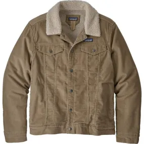 Men's Pile Lined Trucker Jacket Layered Paneling SeamlessPockets