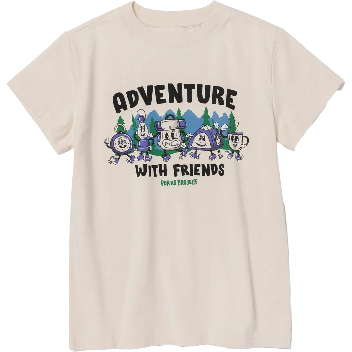 OdorResistant Fabric RecycledPolyester Youth Adventure With Friends Camp Tee