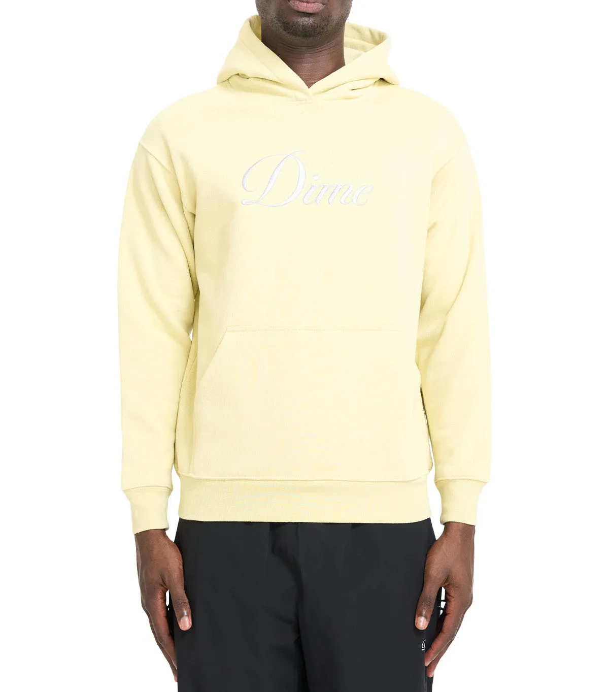 Dime Cursive Hoodie Cream Heat Safe SoftTouchLining