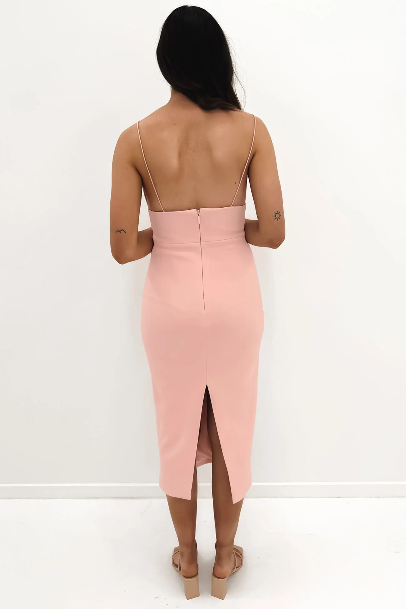 The Devoted Midi Dress Blush Texture Style
