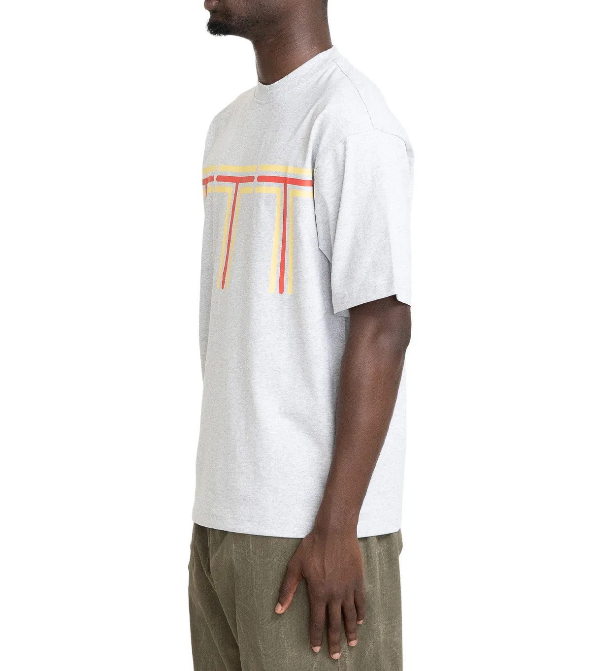 Energy Ease Compact Packable Design The Trilogy Tapes Logo Stripes T-Shirt Heather Grey