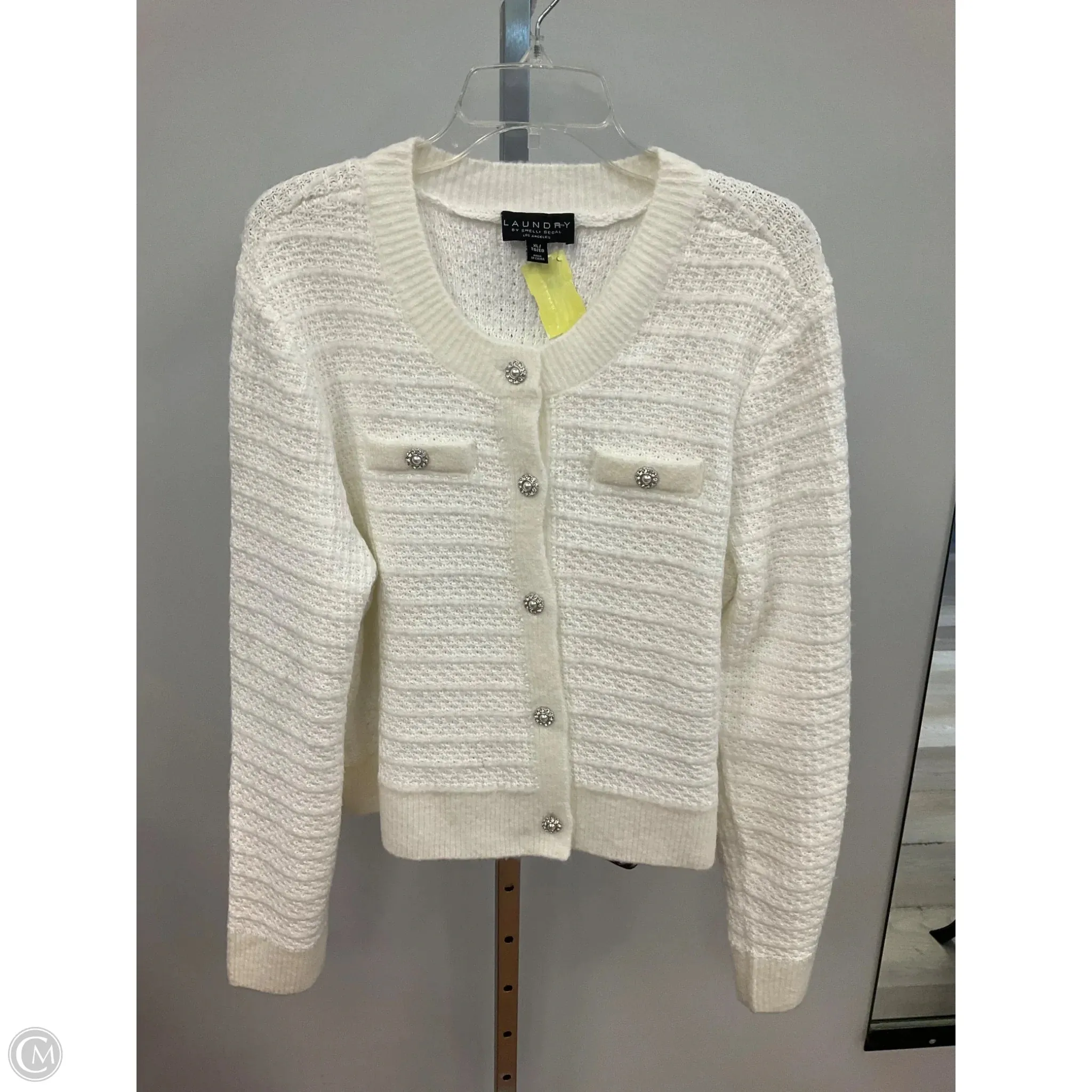 Soft Blended Fabric Sweater By Laundry In Ivory, Size: Xl
