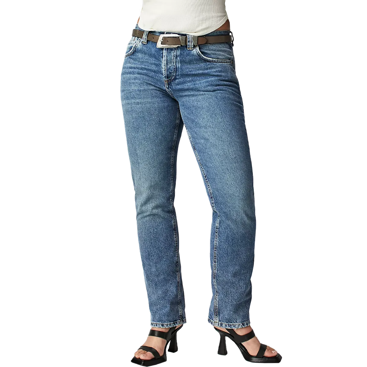 Women's CRVY Siren Low-Rise Straight Jeans Boho Free